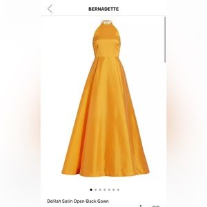 Bernadette Delilah Satin Open-Back Gown. Worn once
